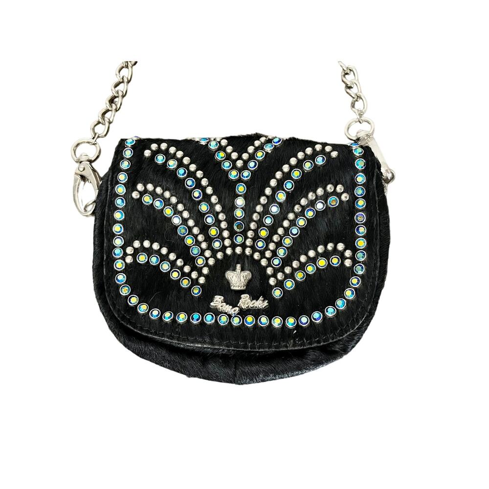 Bono Rocks Horsehair Rhinestone Mini Crossbody Bag
